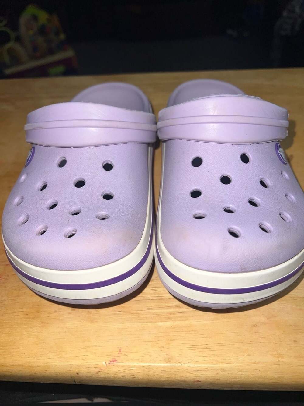 Crocs Crocband Clog Size J1 Light Purple White